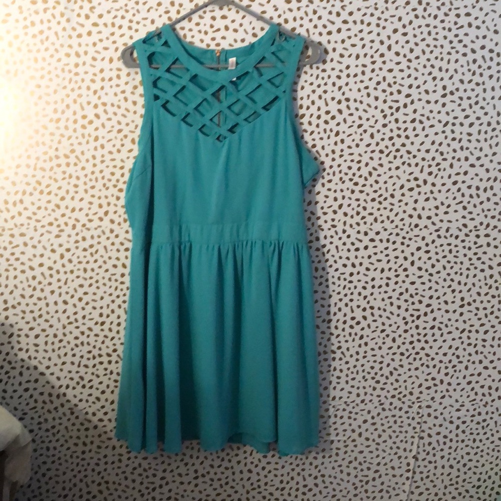 Teal and Gold dress